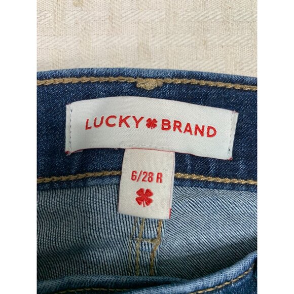 Lucky Brand Women's Size 6 Blue Bootcut Jeans Denim Mid Rise Lightly Distressed - Picture 4 of 11